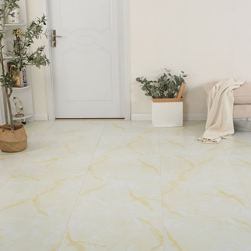 Indoor Square Vinyl Tile Peel and Stick Dirt Resistant Vinyl Tile White-Yellow 24"L x 24"W 30-Piece Set Clearhalo 'Flooring 'Home Improvement' 'home_improvement' 'home_improvement_vinyl_flooring' 'Vinyl Flooring' 'vinyl_flooring' Walls and Ceiling' 6799816