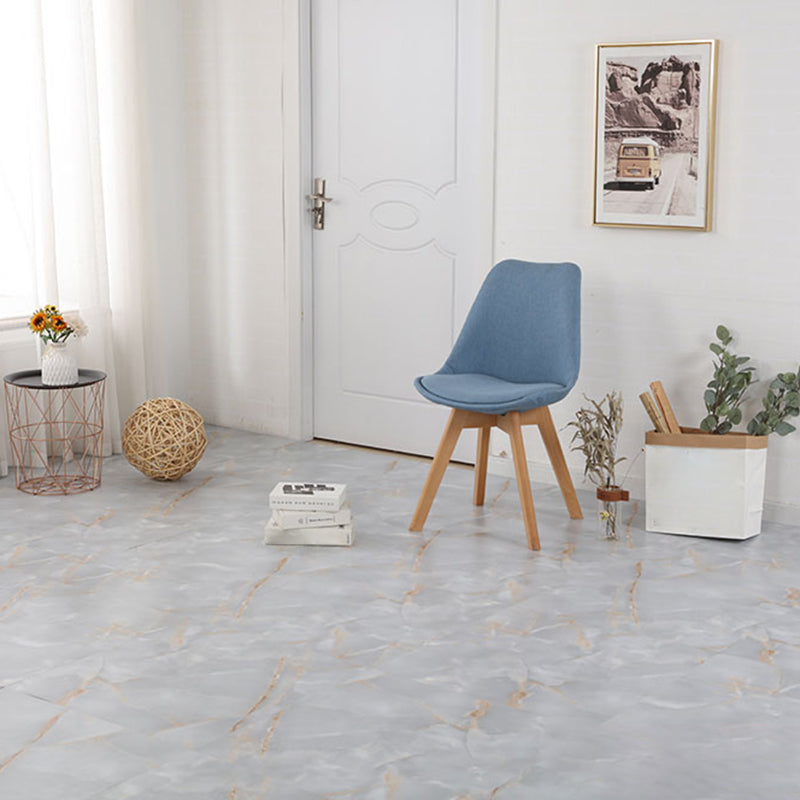 Indoor Square Vinyl Tile Peel and Stick Dirt Resistant Vinyl Tile Pewter 24"L x 24"W 30-Piece Set Clearhalo 'Flooring 'Home Improvement' 'home_improvement' 'home_improvement_vinyl_flooring' 'Vinyl Flooring' 'vinyl_flooring' Walls and Ceiling' 6799818