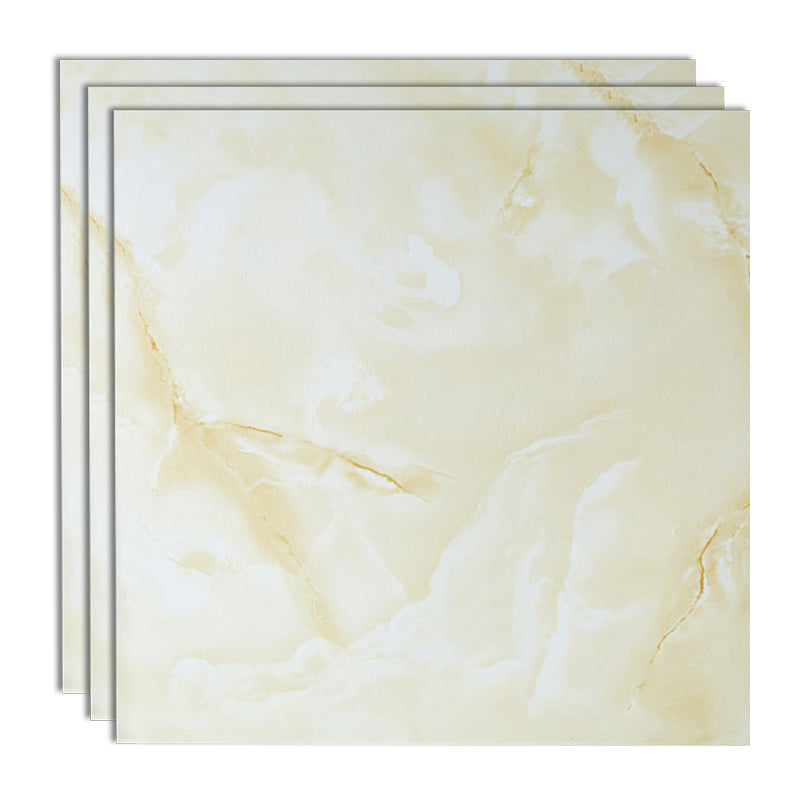 Indoor Square Vinyl Tile Peel and Stick Dirt Resistant Vinyl Tile White-Yellow 24"L x 24"W Clearhalo 'Flooring 'Home Improvement' 'home_improvement' 'home_improvement_vinyl_flooring' 'Vinyl Flooring' 'vinyl_flooring' Walls and Ceiling' 6799824