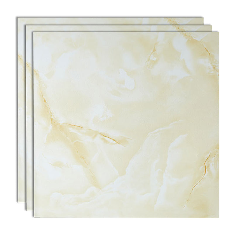 Indoor Square Vinyl Tile Peel and Stick Dirt Resistant Vinyl Tile White-Yellow 24"L x 24"W Clearhalo 'Flooring 'Home Improvement' 'home_improvement' 'home_improvement_vinyl_flooring' 'Vinyl Flooring' 'vinyl_flooring' Walls and Ceiling' 6799824