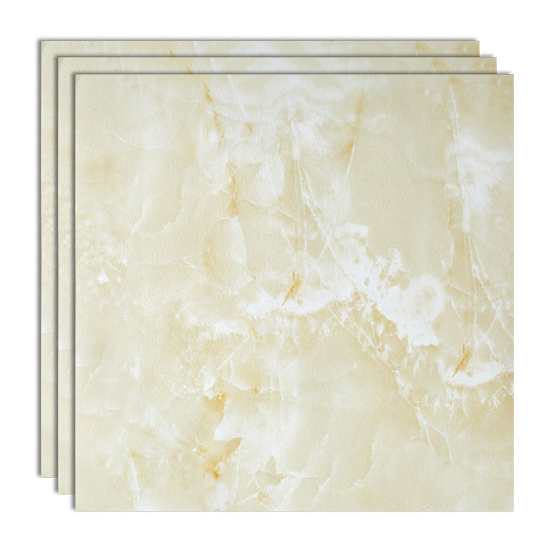 Indoor Square Vinyl Tile Peel and Stick Dirt Resistant Vinyl Tile Light Yellow 24"L x 24"W Clearhalo 'Flooring 'Home Improvement' 'home_improvement' 'home_improvement_vinyl_flooring' 'Vinyl Flooring' 'vinyl_flooring' Walls and Ceiling' 6799837