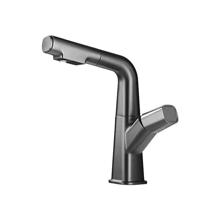 Widespread Sink Faucet Modern Faucet with Single Knob Handle Clearhalo 'Bathroom Remodel & Bathroom Fixtures' 'Bathroom Sink Faucets' 'Bathroom Sinks & Faucet Components' 'bathroom_sink_faucets' 'Home Improvement' 'home_improvement' 'home_improvement_bathroom_sink_faucets' 6799955