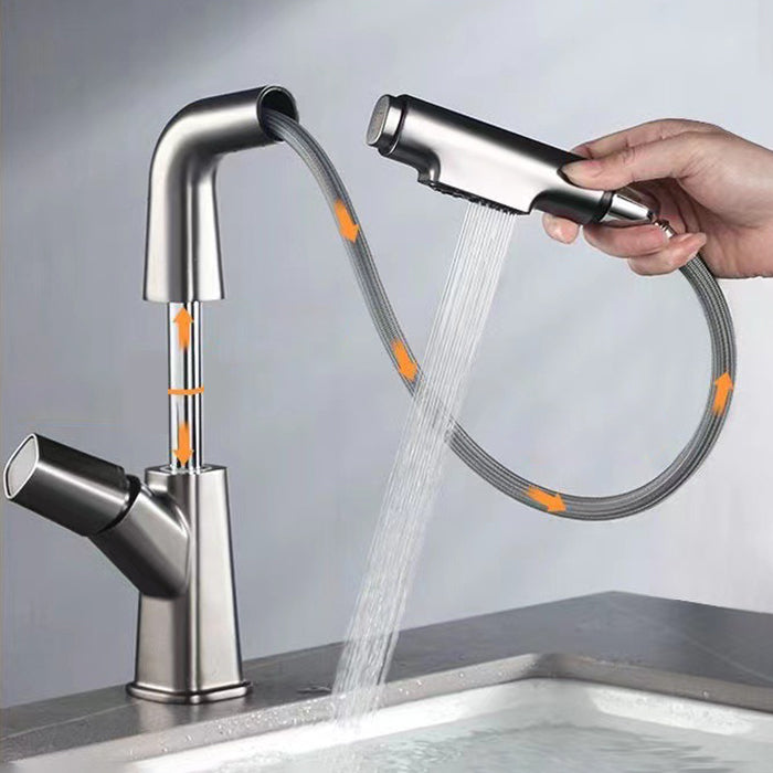 Widespread Sink Faucet Modern Faucet with Single Knob Handle Clearhalo 'Bathroom Remodel & Bathroom Fixtures' 'Bathroom Sink Faucets' 'Bathroom Sinks & Faucet Components' 'bathroom_sink_faucets' 'Home Improvement' 'home_improvement' 'home_improvement_bathroom_sink_faucets' 6799957