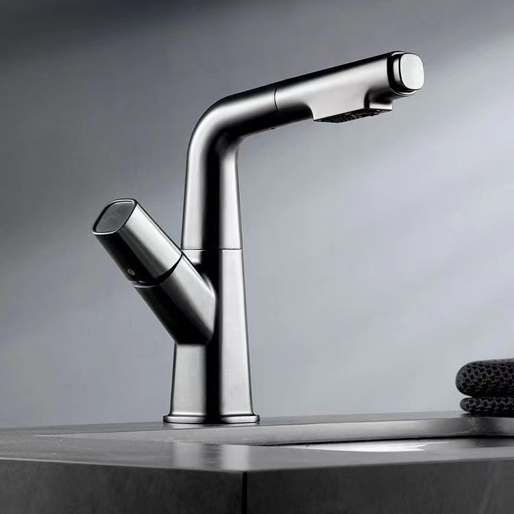 Widespread Sink Faucet Modern Faucet with Single Knob Handle Clearhalo 'Bathroom Remodel & Bathroom Fixtures' 'Bathroom Sink Faucets' 'Bathroom Sinks & Faucet Components' 'bathroom_sink_faucets' 'Home Improvement' 'home_improvement' 'home_improvement_bathroom_sink_faucets' 6799958