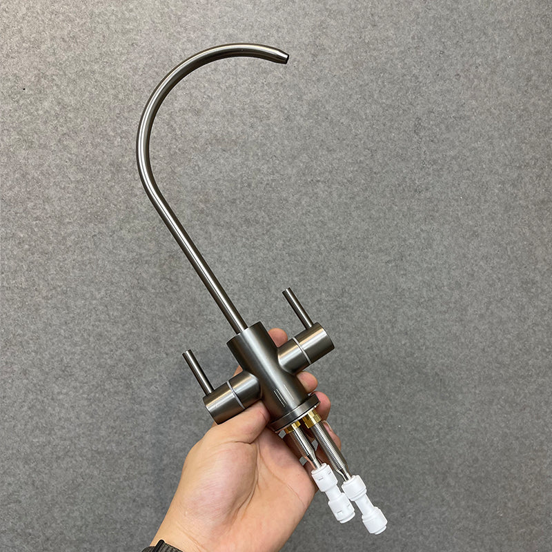 Modern Standard Kitchen Faucet Handle High Arch Bar Kitchen Faucet Grey 2 Handle Faucets Clearhalo 'Home Improvement' 'home_improvement' 'home_improvement_kitchen_faucets' 'Kitchen Faucets' 'Kitchen Remodel & Kitchen Fixtures' 'Kitchen Sinks & Faucet Components' 'kitchen_faucets' 6799984