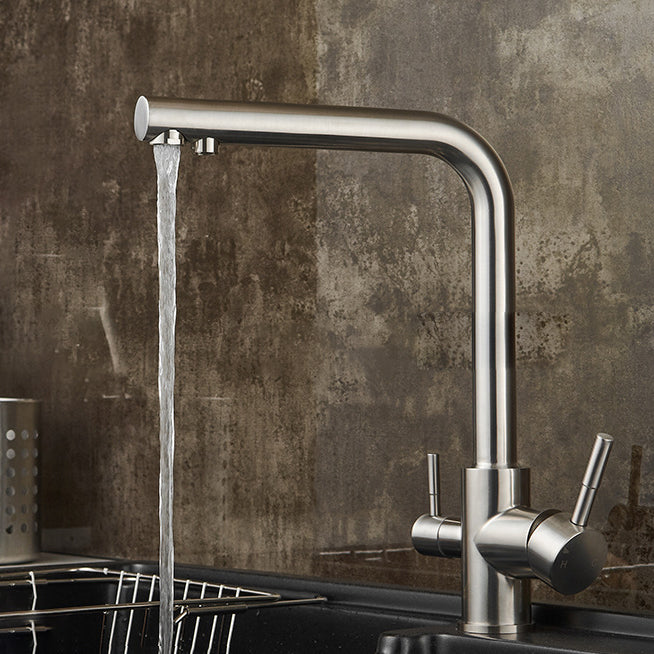 Modern Kitchen Faucet Lever High Arc Deck Mounted Kitchen Faucet Clearhalo 'Home Improvement' 'home_improvement' 'home_improvement_kitchen_faucets' 'Kitchen Faucets' 'Kitchen Remodel & Kitchen Fixtures' 'Kitchen Sinks & Faucet Components' 'kitchen_faucets' 6799997