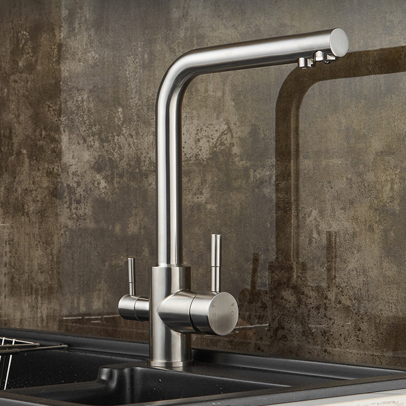 Modern Kitchen Faucet Lever High Arc Deck Mounted Kitchen Faucet Clearhalo 'Home Improvement' 'home_improvement' 'home_improvement_kitchen_faucets' 'Kitchen Faucets' 'Kitchen Remodel & Kitchen Fixtures' 'Kitchen Sinks & Faucet Components' 'kitchen_faucets' 6799999