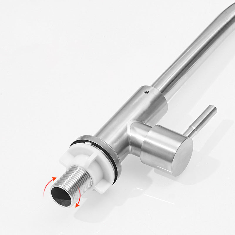 Modern High-Arc Kitchen Faucet Stainless Steel Lead Free Swivel Spout Faucets Clearhalo 'Home Improvement' 'home_improvement' 'home_improvement_kitchen_faucets' 'Kitchen Faucets' 'Kitchen Remodel & Kitchen Fixtures' 'Kitchen Sinks & Faucet Components' 'kitchen_faucets' 6800011