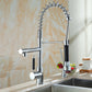 Pre-rinse Spring Spout Kitchen Sink Faucet Copper Swivel Spout with Pull out Sprayer Clearhalo 'Home Improvement' 'home_improvement' 'home_improvement_kitchen_faucets' 'Kitchen Faucets' 'Kitchen Remodel & Kitchen Fixtures' 'Kitchen Sinks & Faucet Components' 'kitchen_faucets' 6800021