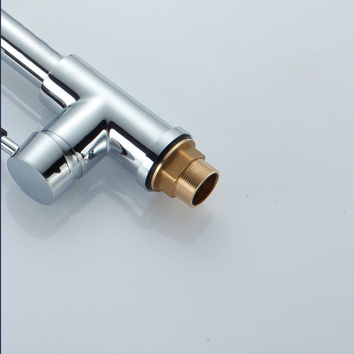 Pre-rinse Spring Spout Kitchen Sink Faucet Copper Swivel Spout with Pull out Sprayer Clearhalo 'Home Improvement' 'home_improvement' 'home_improvement_kitchen_faucets' 'Kitchen Faucets' 'Kitchen Remodel & Kitchen Fixtures' 'Kitchen Sinks & Faucet Components' 'kitchen_faucets' 6800024