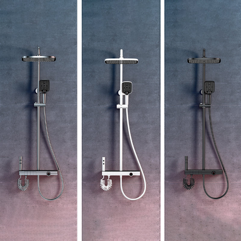 Modern Brass Shower Faucet Adjustable Spray Pattern Wall Mounted Shower Combo Clearhalo 'Bathroom Remodel & Bathroom Fixtures' 'Home Improvement' 'home_improvement' 'home_improvement_shower_faucets' 'Shower Faucets & Systems' 'shower_faucets' 'Showers & Bathtubs Plumbing' 'Showers & Bathtubs' 6800118