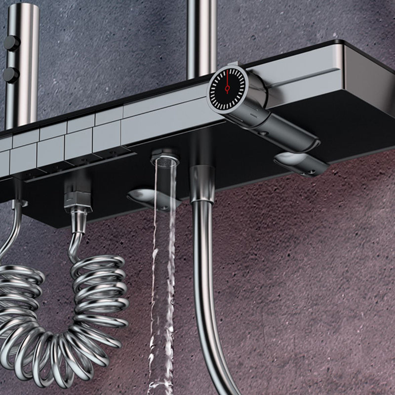 Modern Brass Shower Faucet Adjustable Spray Pattern Wall Mounted Shower Combo Clearhalo 'Bathroom Remodel & Bathroom Fixtures' 'Home Improvement' 'home_improvement' 'home_improvement_shower_faucets' 'Shower Faucets & Systems' 'shower_faucets' 'Showers & Bathtubs Plumbing' 'Showers & Bathtubs' 6800120