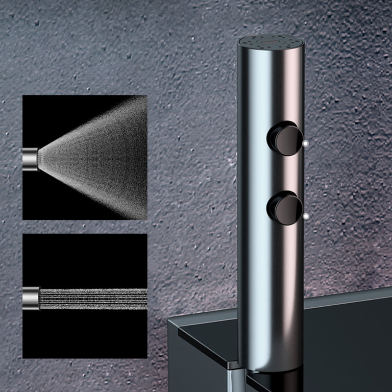 Modern Brass Shower Faucet Adjustable Spray Pattern Wall Mounted Shower Combo Clearhalo 'Bathroom Remodel & Bathroom Fixtures' 'Home Improvement' 'home_improvement' 'home_improvement_shower_faucets' 'Shower Faucets & Systems' 'shower_faucets' 'Showers & Bathtubs Plumbing' 'Showers & Bathtubs' 6800121