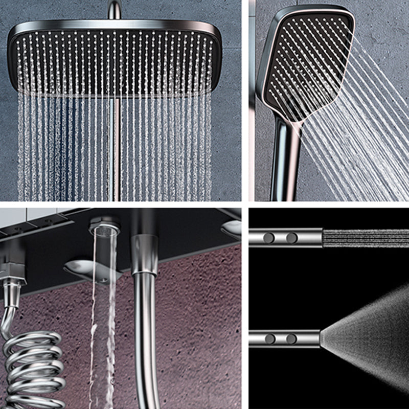 Modern Brass Shower Faucet Adjustable Spray Pattern Wall Mounted Shower Combo Clearhalo 'Bathroom Remodel & Bathroom Fixtures' 'Home Improvement' 'home_improvement' 'home_improvement_shower_faucets' 'Shower Faucets & Systems' 'shower_faucets' 'Showers & Bathtubs Plumbing' 'Showers & Bathtubs' 6800125