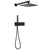 Shower System Square Rain Massage Handheld Shower Wall Mounted Shower Head Black Clearhalo 'Bathroom Remodel & Bathroom Fixtures' 'Home Improvement' 'home_improvement' 'home_improvement_shower_faucets' 'Shower Faucets & Systems' 'shower_faucets' 'Showers & Bathtubs Plumbing' 'Showers & Bathtubs' 6800131