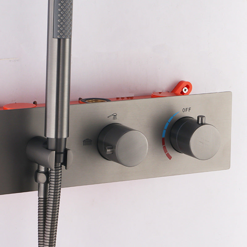 Shower System Square Rain Massage Handheld Shower Wall Mounted Shower Head Clearhalo 'Bathroom Remodel & Bathroom Fixtures' 'Home Improvement' 'home_improvement' 'home_improvement_shower_faucets' 'Shower Faucets & Systems' 'shower_faucets' 'Showers & Bathtubs Plumbing' 'Showers & Bathtubs' 6800134