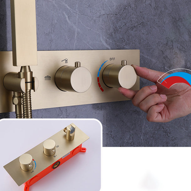 Shower System Square Rain Massage Handheld Shower Wall Mounted Shower Head Clearhalo 'Bathroom Remodel & Bathroom Fixtures' 'Home Improvement' 'home_improvement' 'home_improvement_shower_faucets' 'Shower Faucets & Systems' 'shower_faucets' 'Showers & Bathtubs Plumbing' 'Showers & Bathtubs' 6800138