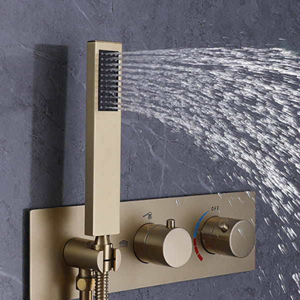 Shower System Square Rain Massage Handheld Shower Wall Mounted Shower Head Clearhalo 'Bathroom Remodel & Bathroom Fixtures' 'Home Improvement' 'home_improvement' 'home_improvement_shower_faucets' 'Shower Faucets & Systems' 'shower_faucets' 'Showers & Bathtubs Plumbing' 'Showers & Bathtubs' 6800139