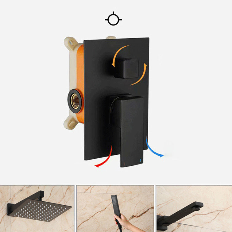 Shower System Square Handheld Shower Knot Handle Shower Trim Clearhalo 'Bathroom Remodel & Bathroom Fixtures' 'Home Improvement' 'home_improvement' 'home_improvement_shower_faucets' 'Shower Faucets & Systems' 'shower_faucets' 'Showers & Bathtubs Plumbing' 'Showers & Bathtubs' 6800151