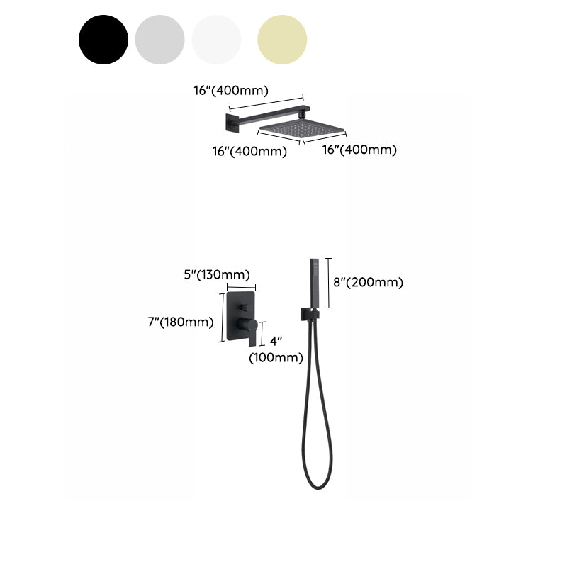Shower System Square Handheld Shower Knot Handle Shower Trim Clearhalo 'Bathroom Remodel & Bathroom Fixtures' 'Home Improvement' 'home_improvement' 'home_improvement_shower_faucets' 'Shower Faucets & Systems' 'shower_faucets' 'Showers & Bathtubs Plumbing' 'Showers & Bathtubs' 6800160
