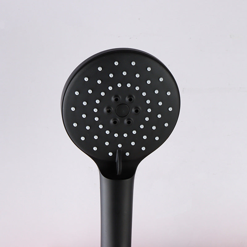 Modern Shower System Black Round Head Wall Mounted Shower Trim Clearhalo 'Bathroom Remodel & Bathroom Fixtures' 'Home Improvement' 'home_improvement' 'home_improvement_shower_faucets' 'Shower Faucets & Systems' 'shower_faucets' 'Showers & Bathtubs Plumbing' 'Showers & Bathtubs' 6800164