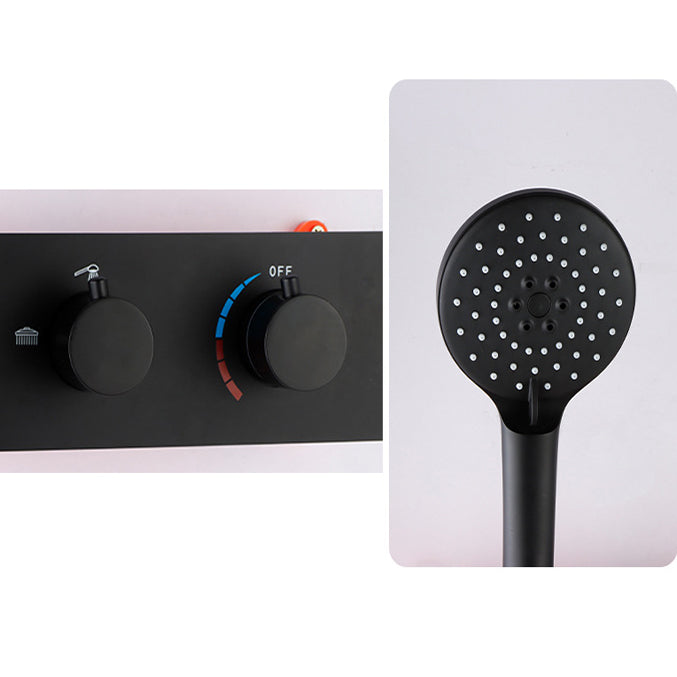 Modern Shower System Black Round Head Wall Mounted Shower Trim Clearhalo 'Bathroom Remodel & Bathroom Fixtures' 'Home Improvement' 'home_improvement' 'home_improvement_shower_faucets' 'Shower Faucets & Systems' 'shower_faucets' 'Showers & Bathtubs Plumbing' 'Showers & Bathtubs' 6800168