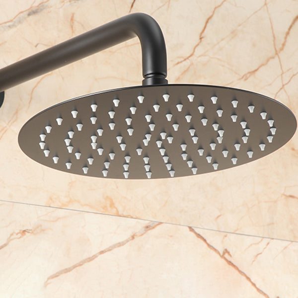 Modern Shower System Black Round Head Wall Mounted Shower Trim Clearhalo 'Bathroom Remodel & Bathroom Fixtures' 'Home Improvement' 'home_improvement' 'home_improvement_shower_faucets' 'Shower Faucets & Systems' 'shower_faucets' 'Showers & Bathtubs Plumbing' 'Showers & Bathtubs' 6800169