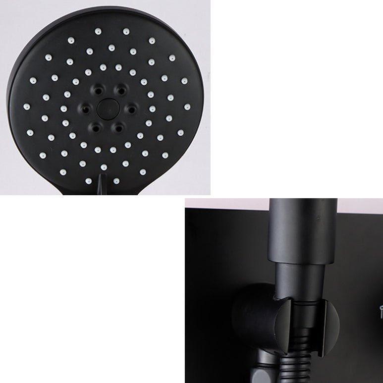 Modern Shower System Black Round Head Wall Mounted Shower Trim Clearhalo 'Bathroom Remodel & Bathroom Fixtures' 'Home Improvement' 'home_improvement' 'home_improvement_shower_faucets' 'Shower Faucets & Systems' 'shower_faucets' 'Showers & Bathtubs Plumbing' 'Showers & Bathtubs' 6800172