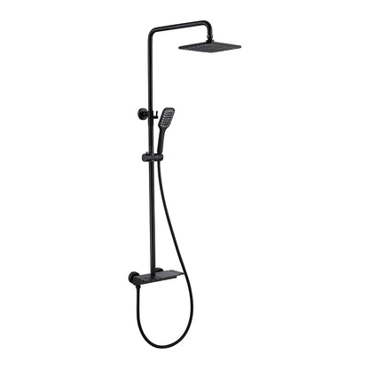 Modern Shower Set Brass Adjustable Shower Head Wall Mounted Shower Head Combo Black 3 Digital Display Not Included Clearhalo 'Bathroom Remodel & Bathroom Fixtures' 'Home Improvement' 'home_improvement' 'home_improvement_shower_faucets' 'Shower Faucets & Systems' 'shower_faucets' 'Showers & Bathtubs Plumbing' 'Showers & Bathtubs' 6800175