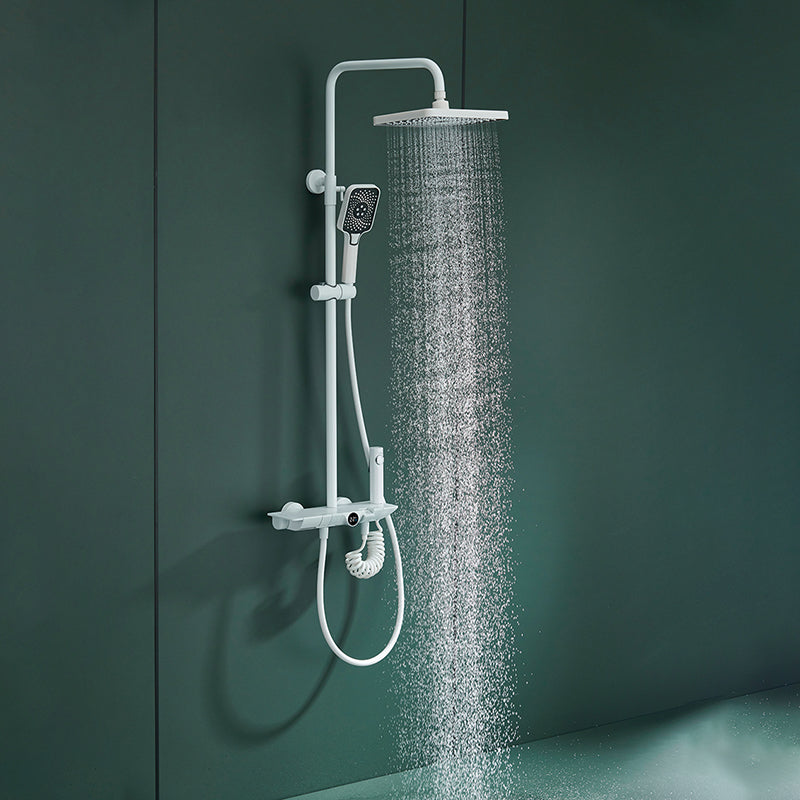 Modern Shower Set Brass Adjustable Shower Head Wall Mounted Shower Head Combo Clearhalo 'Bathroom Remodel & Bathroom Fixtures' 'Home Improvement' 'home_improvement' 'home_improvement_shower_faucets' 'Shower Faucets & Systems' 'shower_faucets' 'Showers & Bathtubs Plumbing' 'Showers & Bathtubs' 6800179