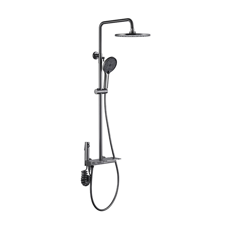 Modern Shower Set Brass Adjustable Shower Head Wall Mounted Shower Head Combo Clearhalo 'Bathroom Remodel & Bathroom Fixtures' 'Home Improvement' 'home_improvement' 'home_improvement_shower_faucets' 'Shower Faucets & Systems' 'shower_faucets' 'Showers & Bathtubs Plumbing' 'Showers & Bathtubs' 6800182