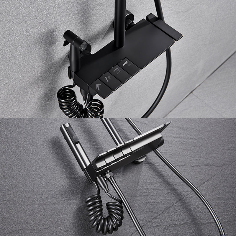 Modern Shower Set Brass Adjustable Shower Head Wall Mounted Shower Head Combo Clearhalo 'Bathroom Remodel & Bathroom Fixtures' 'Home Improvement' 'home_improvement' 'home_improvement_shower_faucets' 'Shower Faucets & Systems' 'shower_faucets' 'Showers & Bathtubs Plumbing' 'Showers & Bathtubs' 6800189