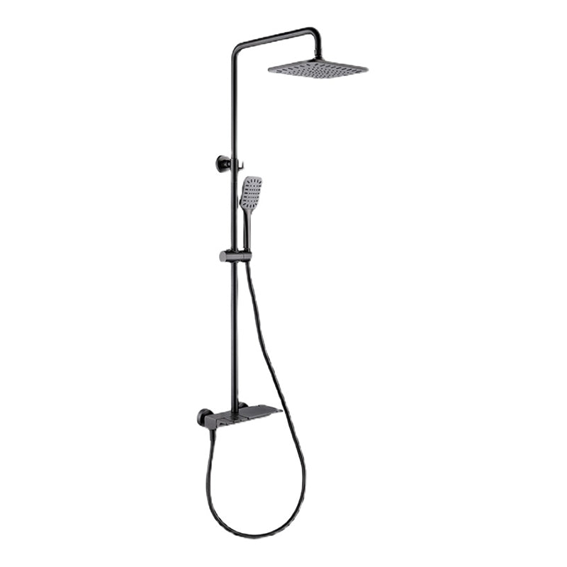 Modern Shower Set Brass Adjustable Shower Head Wall Mounted Shower Head Combo Gun Grey 3 Digital Display Not Included Clearhalo 'Bathroom Remodel & Bathroom Fixtures' 'Home Improvement' 'home_improvement' 'home_improvement_shower_faucets' 'Shower Faucets & Systems' 'shower_faucets' 'Showers & Bathtubs Plumbing' 'Showers & Bathtubs' 6800192