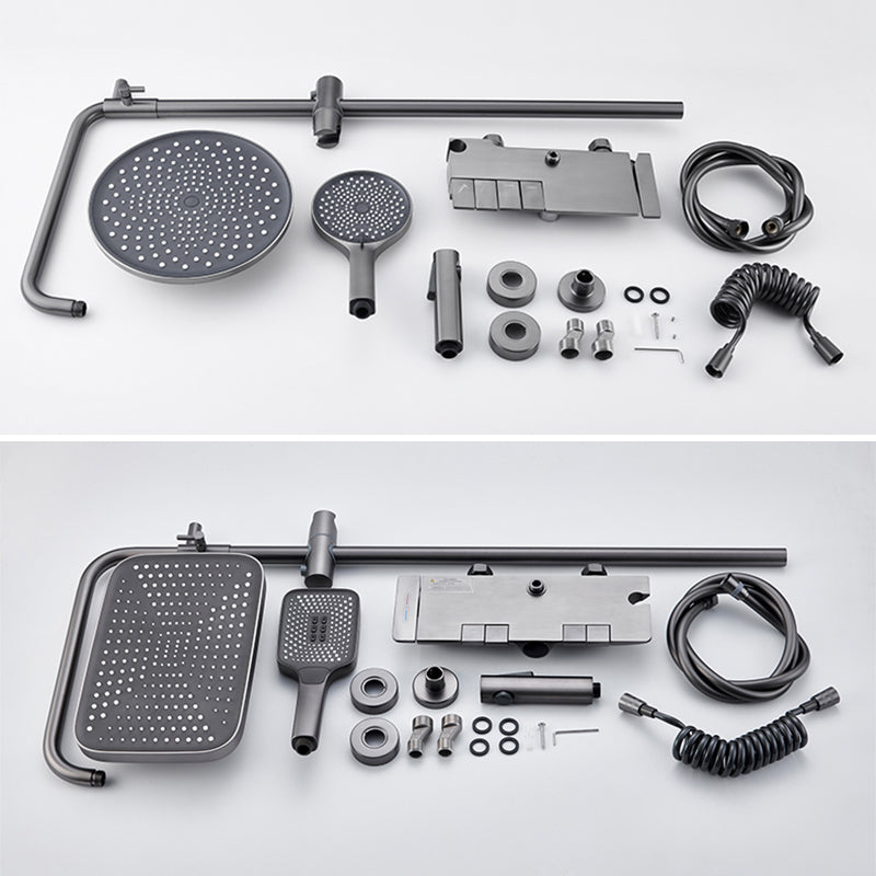 Modern Shower Set Brass Adjustable Shower Head Wall Mounted Shower Head Combo Clearhalo 'Bathroom Remodel & Bathroom Fixtures' 'Home Improvement' 'home_improvement' 'home_improvement_shower_faucets' 'Shower Faucets & Systems' 'shower_faucets' 'Showers & Bathtubs Plumbing' 'Showers & Bathtubs' 6800197