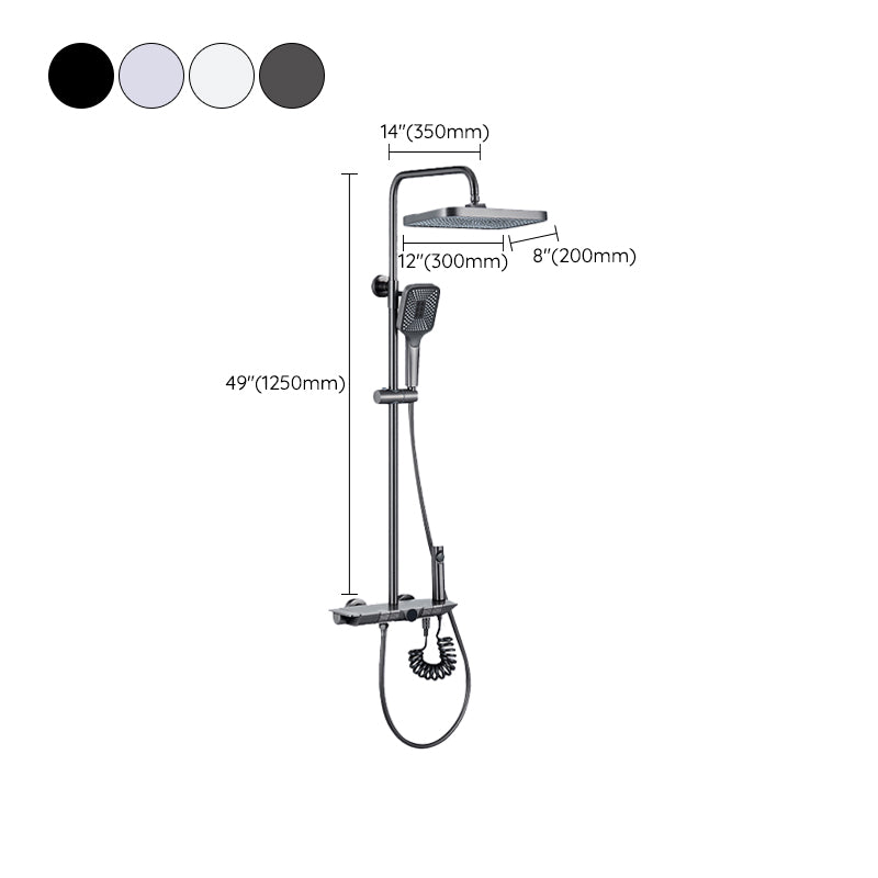 Modern Shower Set Brass Adjustable Shower Head Wall Mounted Shower Head Combo Clearhalo 'Bathroom Remodel & Bathroom Fixtures' 'Home Improvement' 'home_improvement' 'home_improvement_shower_faucets' 'Shower Faucets & Systems' 'shower_faucets' 'Showers & Bathtubs Plumbing' 'Showers & Bathtubs' 6800203