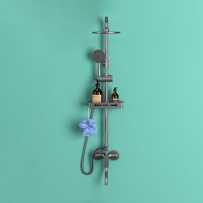 Modern Shower System Metal Adjustable Shower Head Wall Mounted Shower Head Combo Gun Grey Left Shower 3 Clearhalo 'Bathroom Remodel & Bathroom Fixtures' 'Home Improvement' 'home_improvement' 'home_improvement_shower_faucets' 'Shower Faucets & Systems' 'shower_faucets' 'Showers & Bathtubs Plumbing' 'Showers & Bathtubs' 6800222