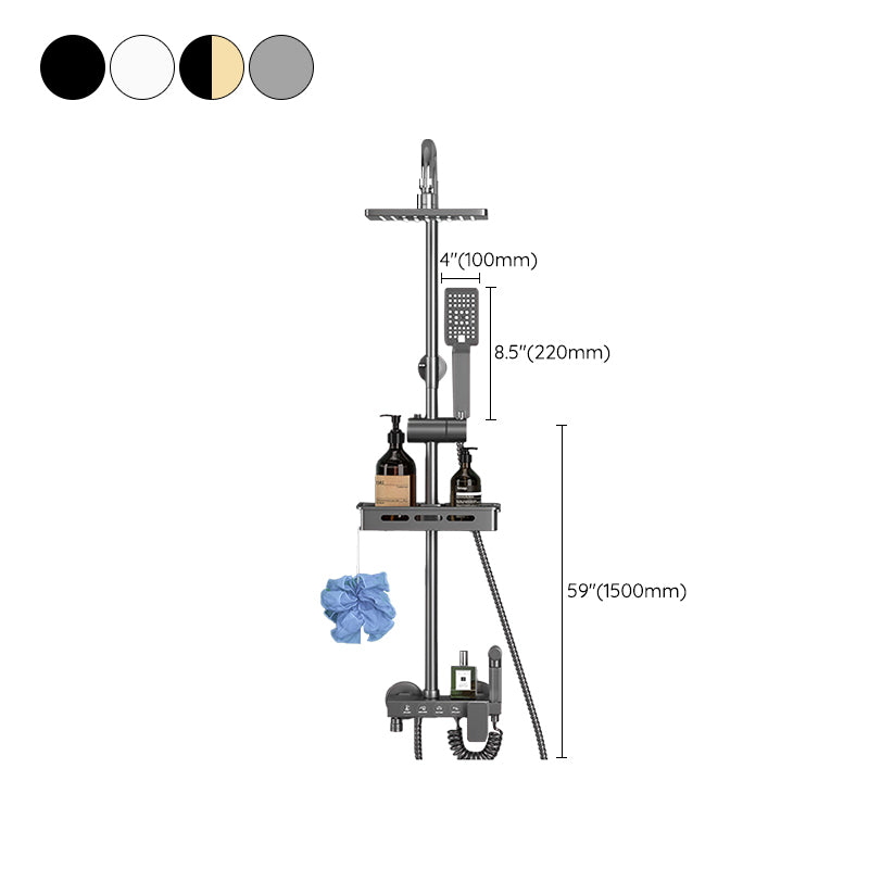 Modern Shower System Metal Adjustable Shower Head Wall Mounted Shower Head Combo Clearhalo 'Bathroom Remodel & Bathroom Fixtures' 'Home Improvement' 'home_improvement' 'home_improvement_shower_faucets' 'Shower Faucets & Systems' 'shower_faucets' 'Showers & Bathtubs Plumbing' 'Showers & Bathtubs' 6800235