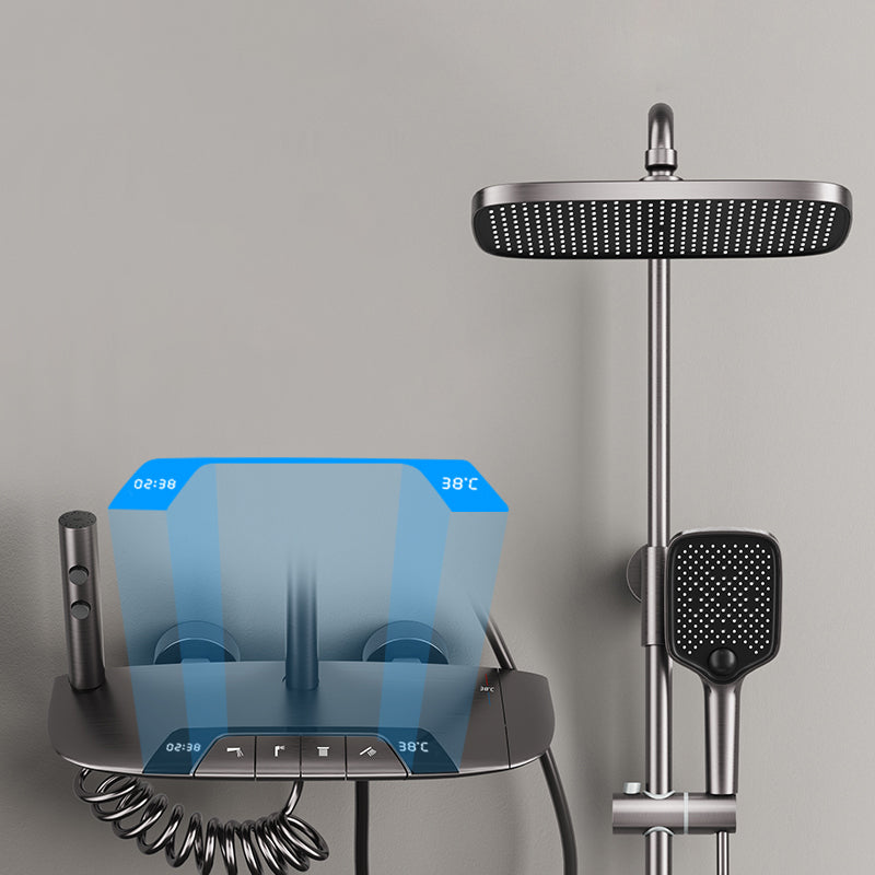 Modern Shower Head Combo Brass Swivel Slide Bar Included Wall Mounted Shower System Gun Grey Clearhalo 'Bathroom Remodel & Bathroom Fixtures' 'Home Improvement' 'home_improvement' 'home_improvement_shower_faucets' 'Shower Faucets & Systems' 'shower_faucets' 'Showers & Bathtubs Plumbing' 'Showers & Bathtubs' 6800236