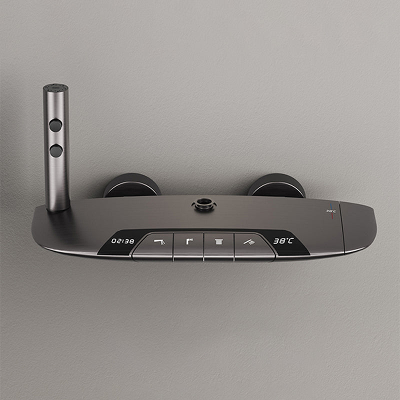 Modern Shower Head Combo Brass Swivel Slide Bar Included Wall Mounted Shower System Clearhalo 'Bathroom Remodel & Bathroom Fixtures' 'Home Improvement' 'home_improvement' 'home_improvement_shower_faucets' 'Shower Faucets & Systems' 'shower_faucets' 'Showers & Bathtubs Plumbing' 'Showers & Bathtubs' 6800240