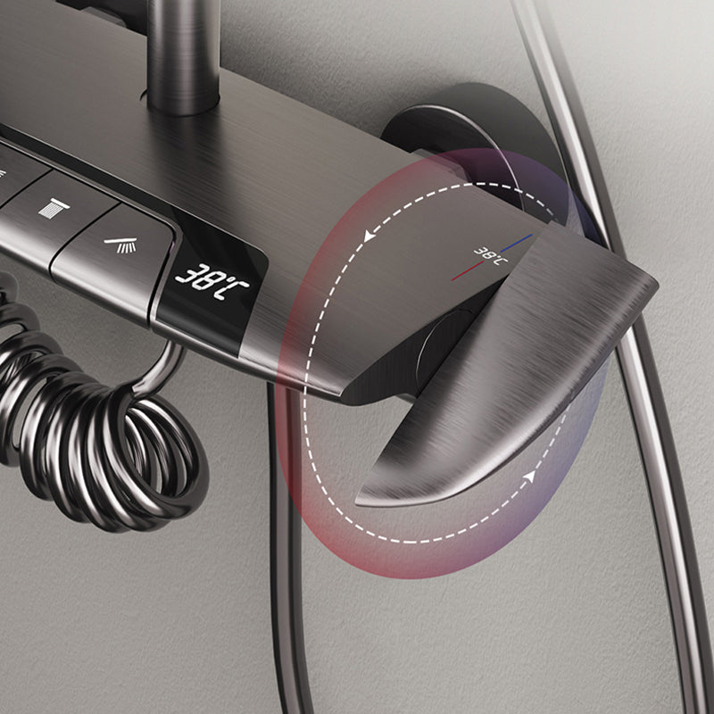 Modern Shower Head Combo Brass Swivel Slide Bar Included Wall Mounted Shower System Clearhalo 'Bathroom Remodel & Bathroom Fixtures' 'Home Improvement' 'home_improvement' 'home_improvement_shower_faucets' 'Shower Faucets & Systems' 'shower_faucets' 'Showers & Bathtubs Plumbing' 'Showers & Bathtubs' 6800246