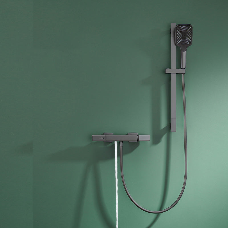 Modern Shower Head Combo Brass Adjustable Shower Head Wall Mounted Shower Faucet Gun Grey Clearhalo 'Bathroom Remodel & Bathroom Fixtures' 'Home Improvement' 'home_improvement' 'home_improvement_shower_faucets' 'Shower Faucets & Systems' 'shower_faucets' 'Showers & Bathtubs Plumbing' 'Showers & Bathtubs' 6800257