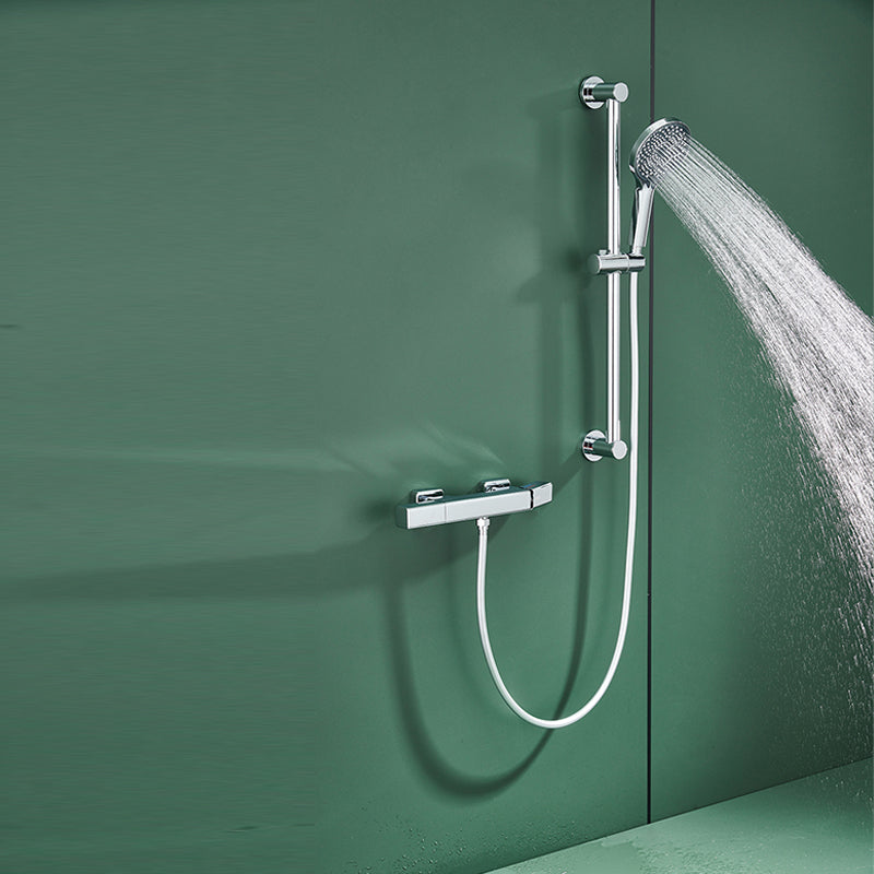 Modern Shower Head Combo Brass Adjustable Shower Head Wall Mounted Shower Faucet Clearhalo 'Bathroom Remodel & Bathroom Fixtures' 'Home Improvement' 'home_improvement' 'home_improvement_shower_faucets' 'Shower Faucets & Systems' 'shower_faucets' 'Showers & Bathtubs Plumbing' 'Showers & Bathtubs' 6800260