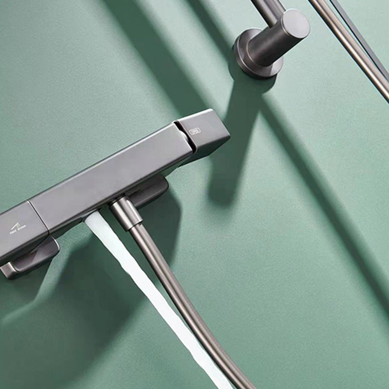 Modern Shower Head Combo Brass Adjustable Shower Head Wall Mounted Shower Faucet Clearhalo 'Bathroom Remodel & Bathroom Fixtures' 'Home Improvement' 'home_improvement' 'home_improvement_shower_faucets' 'Shower Faucets & Systems' 'shower_faucets' 'Showers & Bathtubs Plumbing' 'Showers & Bathtubs' 6800265