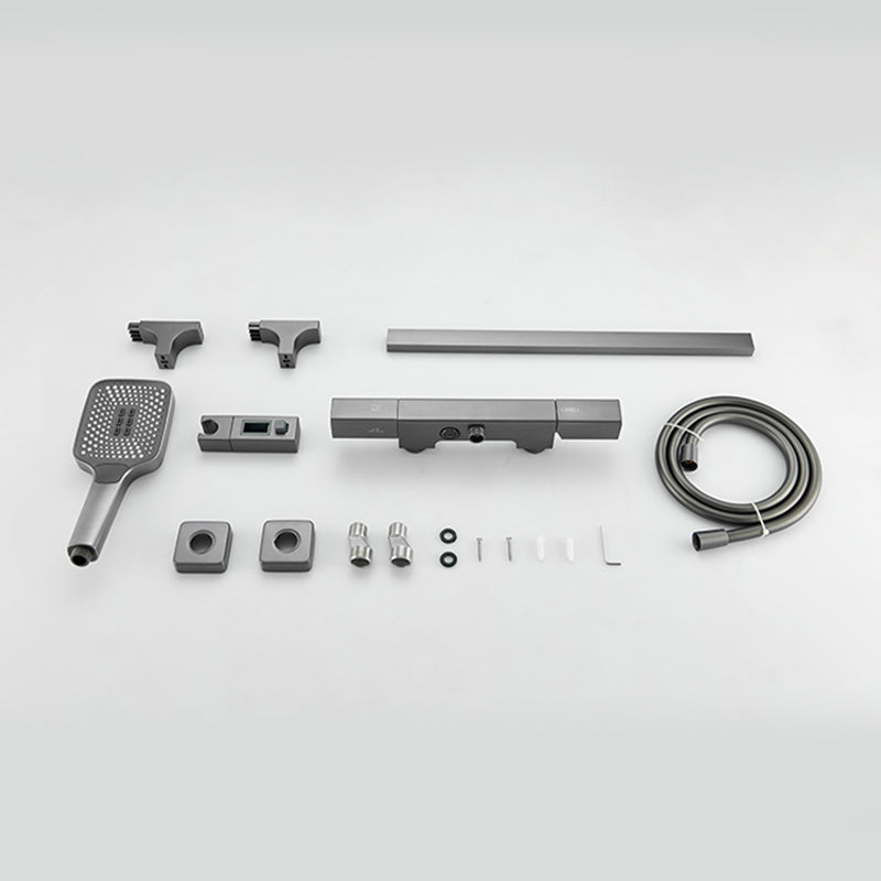 Modern Shower Head Combo Brass Adjustable Shower Head Wall Mounted Shower Faucet Clearhalo 'Bathroom Remodel & Bathroom Fixtures' 'Home Improvement' 'home_improvement' 'home_improvement_shower_faucets' 'Shower Faucets & Systems' 'shower_faucets' 'Showers & Bathtubs Plumbing' 'Showers & Bathtubs' 6800267