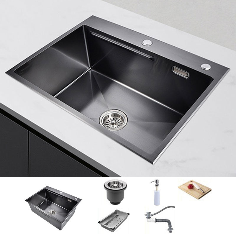 Modern Style Sink Stainless Steel Noise-cancelling Design Sink for Kitchen 24"L x 18"W x 9"H Sink Only None Clearhalo 'Home Improvement' 'home_improvement' 'home_improvement_kitchen_sinks' 'Kitchen Remodel & Kitchen Fixtures' 'Kitchen Sinks & Faucet Components' 'Kitchen Sinks' 'kitchen_sinks' 6800284