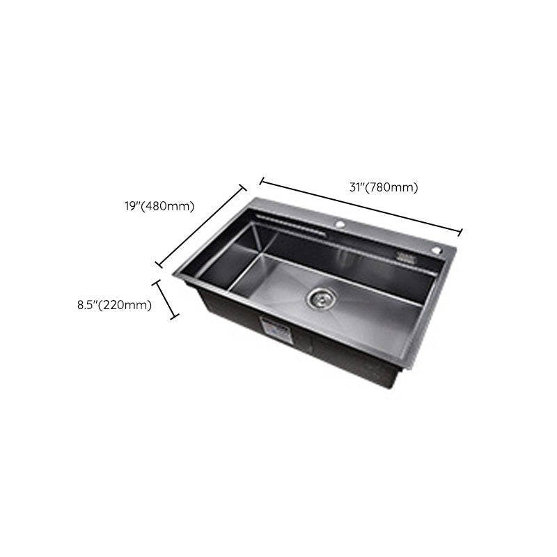 Modern Style Sink Stainless Steel Noise-cancelling Design Sink for Kitchen Clearhalo 'Home Improvement' 'home_improvement' 'home_improvement_kitchen_sinks' 'Kitchen Remodel & Kitchen Fixtures' 'Kitchen Sinks & Faucet Components' 'Kitchen Sinks' 'kitchen_sinks' 6800301