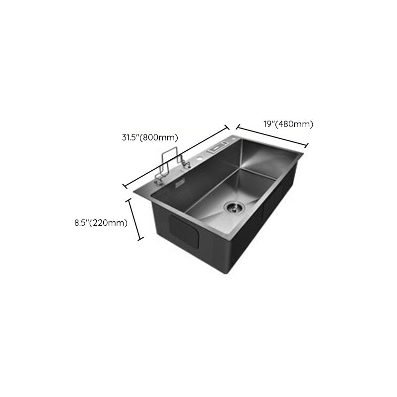 Modern Style Sink Stainless Steel Noise-cancelling Design Sink for Kitchen Clearhalo 'Home Improvement' 'home_improvement' 'home_improvement_kitchen_sinks' 'Kitchen Remodel & Kitchen Fixtures' 'Kitchen Sinks & Faucet Components' 'Kitchen Sinks' 'kitchen_sinks' 6800302