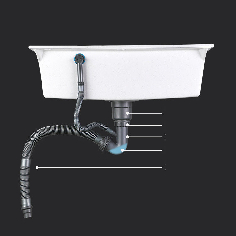 Quartz Single Bowl Kitchen Sink Rectangle Shape Kitchen Sink with Basket Strainer Clearhalo 'Home Improvement' 'home_improvement' 'home_improvement_kitchen_sinks' 'Kitchen Remodel & Kitchen Fixtures' 'Kitchen Sinks & Faucet Components' 'Kitchen Sinks' 'kitchen_sinks' 6800317