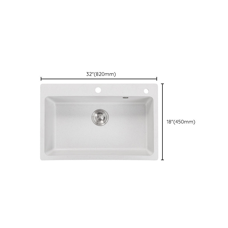 Quartz Single Bowl Kitchen Sink Rectangle Shape Kitchen Sink with Basket Strainer Clearhalo 'Home Improvement' 'home_improvement' 'home_improvement_kitchen_sinks' 'Kitchen Remodel & Kitchen Fixtures' 'Kitchen Sinks & Faucet Components' 'Kitchen Sinks' 'kitchen_sinks' 6800328