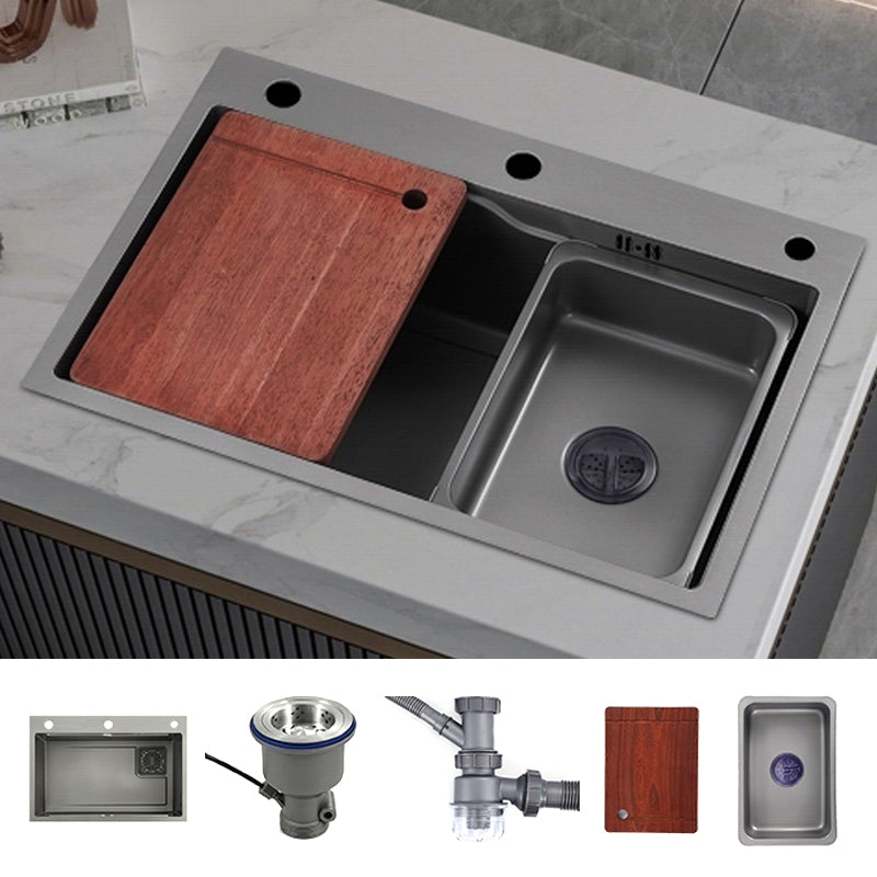 Modern Style Kitchen Sink Stainless Steel Drop-In Noise-cancelling Design Kitchen Sink Sink Only None Clearhalo 'Home Improvement' 'home_improvement' 'home_improvement_kitchen_sinks' 'Kitchen Remodel & Kitchen Fixtures' 'Kitchen Sinks & Faucet Components' 'Kitchen Sinks' 'kitchen_sinks' 6800330